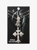 Social Collision Gothic Cross Grim Reaper Necklace Set