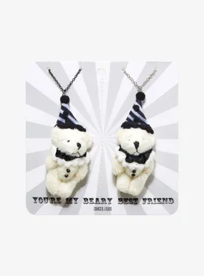 Clown Bear Plush Best Friend Necklace Set