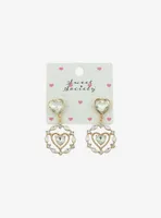 Sweet Society Ornate Heart Gem Earrings