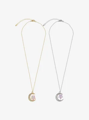 Sweet Society Crescent Moon Star Best Friend Necklace Set