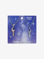 Cosmic Aura Celestial Wand Best Friend Necklace Set
