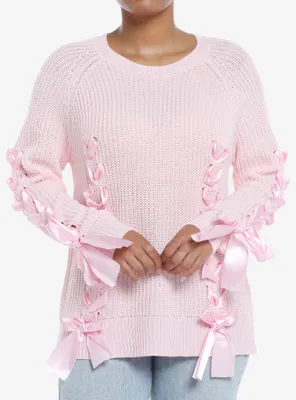Sweet Society Pink Ribbon Girls Knit Sweater