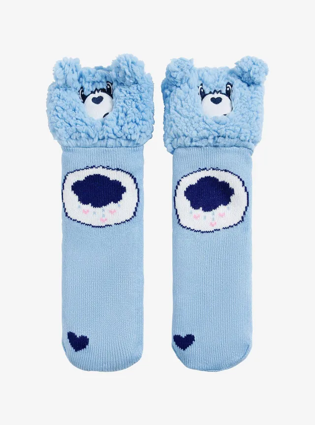 Hot Topic Care Bears Grumpy Bear Fuzzy Cozy Slipper Socks