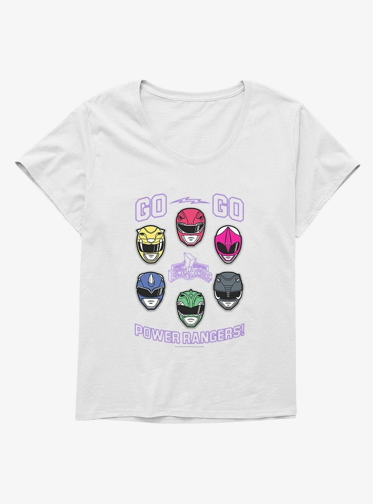 Mighty Morphin Power Rangers Go Helmets Girls T-Shirt Plus