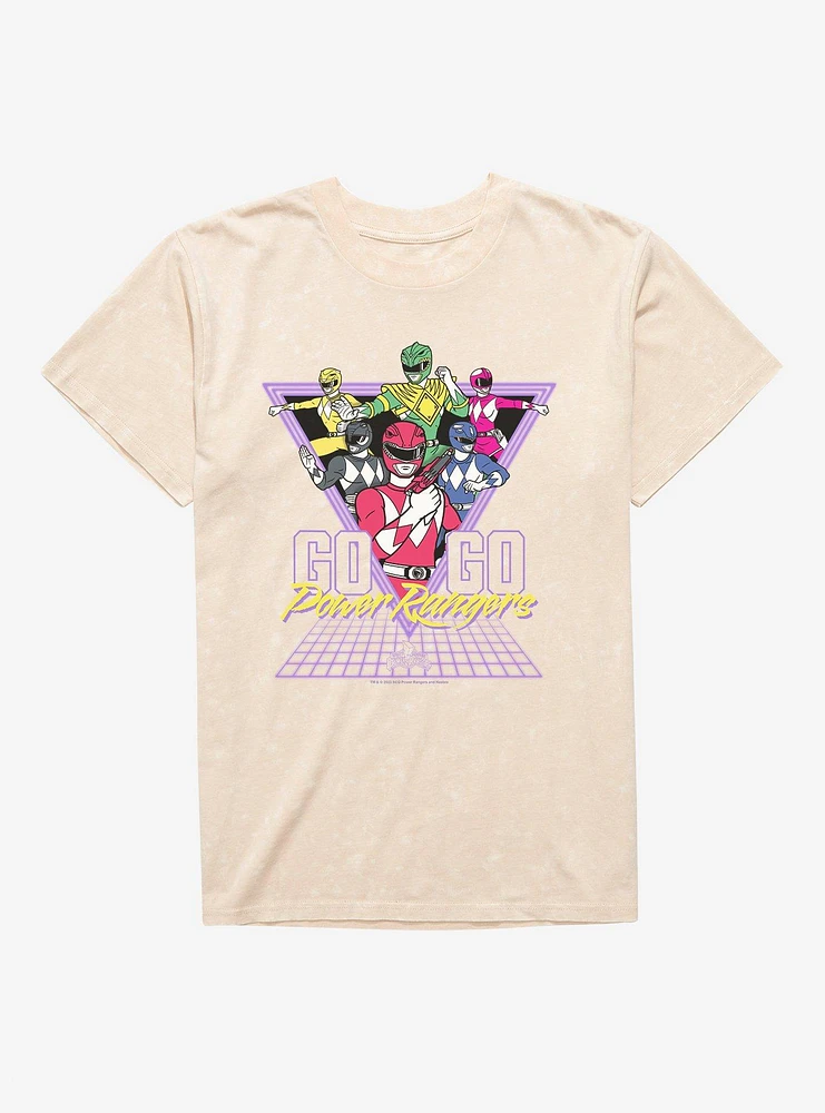 Mighty Morphin Power Rangers Go Retro Mineral Wash T-Shirt