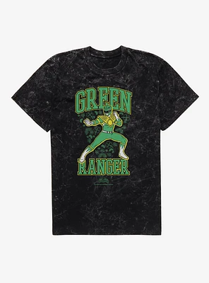 Mighty Morphin Power Rangers Green Ranger Clover Mineral Wash T-Shirt