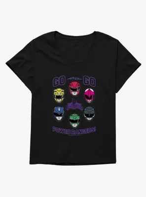 Mighty Morphin Power Rangers Go Helmets Womens T-Shirt Plus