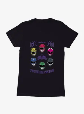 Mighty Morphin Power Rangers Go Helmets Womens T-Shirt