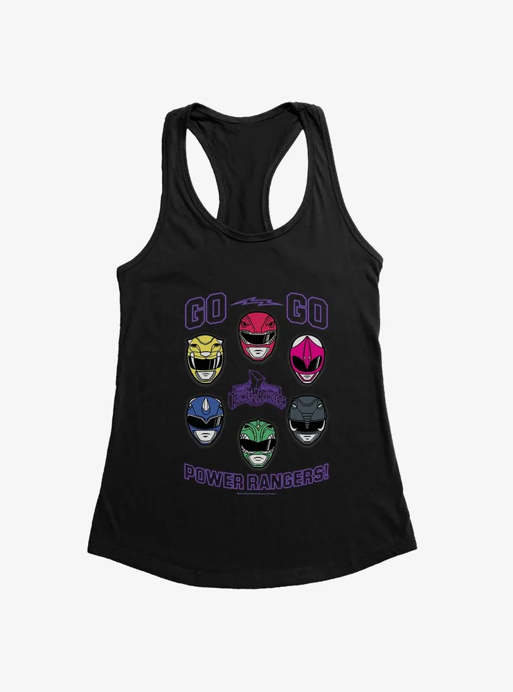 Mighty Morphin Power Rangers Go Helmets Womens Tank Top