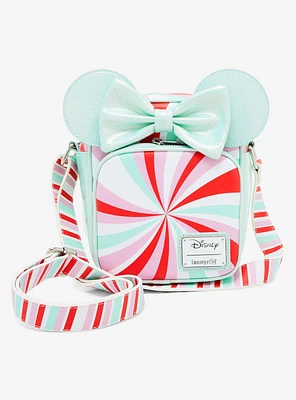 Loungefly Disney Minnie Mouse Ears Peppermint Print Crossbody Bag - BoxLunch Exclusive