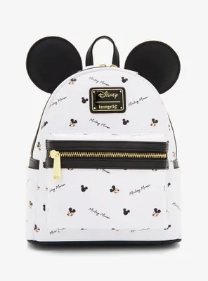 Loungefly Disney Mickey Mouse Signature Allover Print Mini Backpack - BoxLunch Exclusive