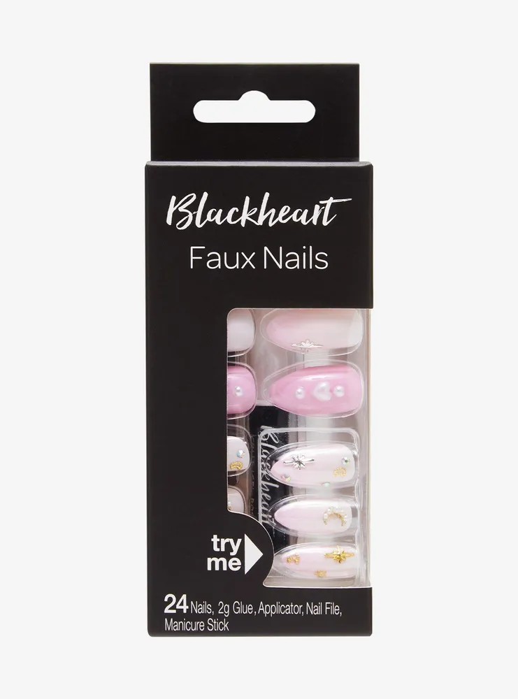 Blackheart Pink Celestial Faux Nail Set