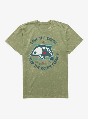 Skelanimals Dolphie Keep The Ocean Clean Mineral Wash T-Shirt