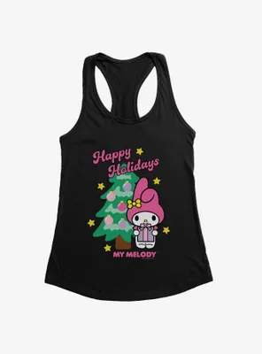 My Melody Happy Holidays Christmas Tree Womens Tank Top