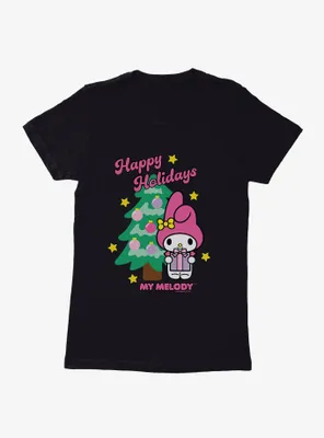 My Melody Happy Holidays Christmas Tree Womens T-Shirt