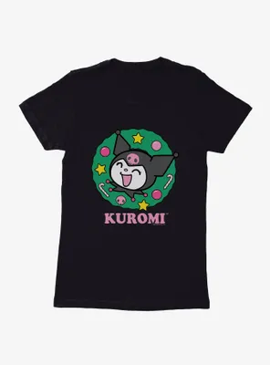 Kuromi Christmas Wreath Womens T-Shirt