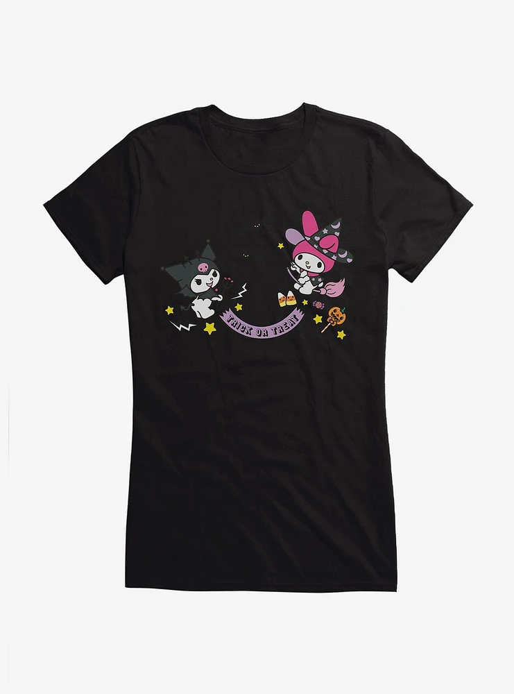My Melody And Kuromi Halloween All Together Girls T-Shirt