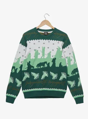 the Lord of Rings Fellowship Silhouettes Holiday Sweater - BoxLunch Exclusive