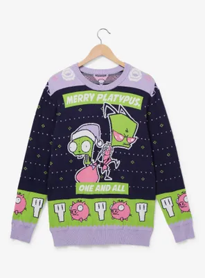 Invader Zim GIR and Merry Platypus Holiday Sweater - BoxLunch Exclusive