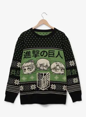 Attack on Titan Chibi Characters Holiday Sweater - BoxLunch Exclusive