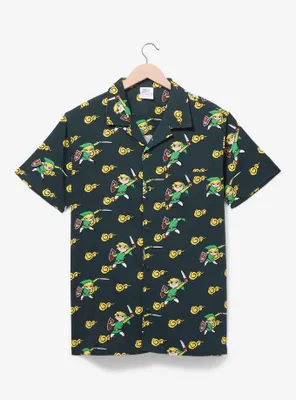 Nintendo The Legend of Zelda Link Allover Print Woven Button-Up - BoxLunch Exclusive
