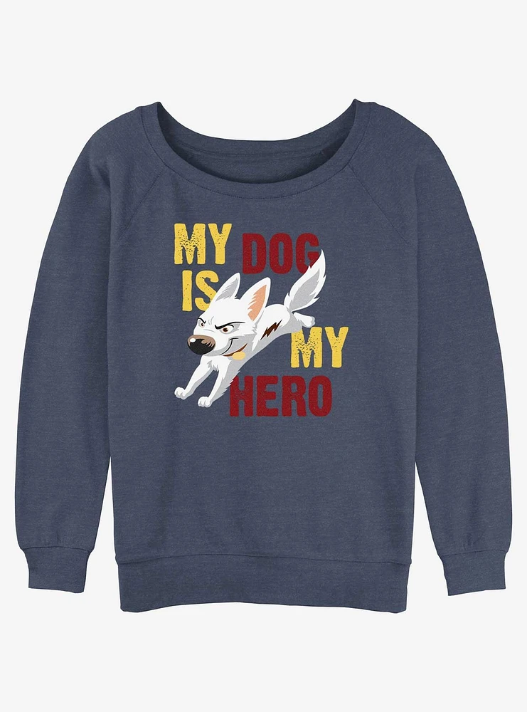 Disney Bolt My Dog Is Hero Girls Slouchy Sweatshirt