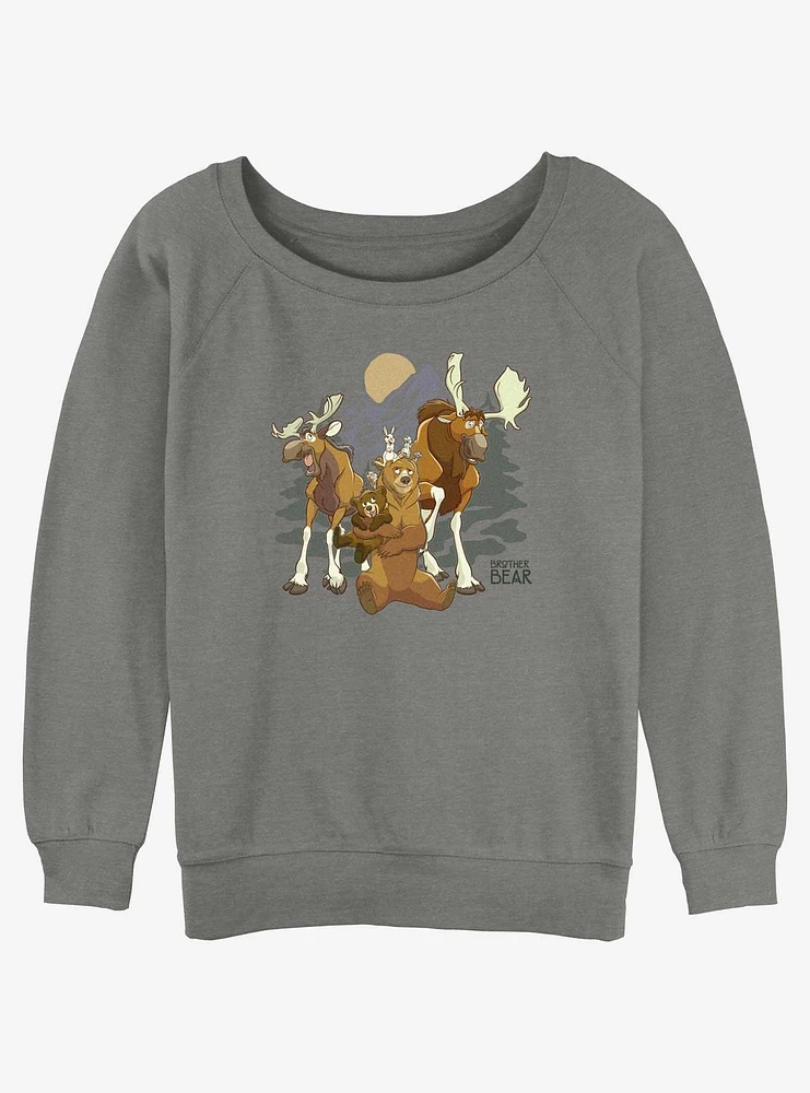 Disney Brother Bear Rutt and Tuke Moose Brothers Girls Slouchy Sweatshirt