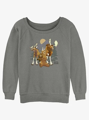 Disney Brother Bear Rutt and Tuke Moose Brothers Girls Slouchy Sweatshirt
