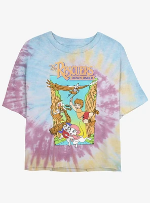 Disney The Rescuers Down Under Adventure Poster Tie-Dye Girls Crop T-Shirt