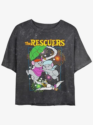 Disney The Rescuers Down Under Fireworks Mineral Wash Girls Crop T-Shirt
