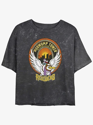 Disney The Rescuers Down Under Mugwump Tower Badge Mineral Wash Girls Crop T-Shirt