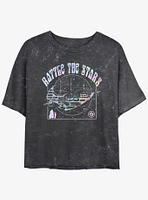 Disney Treasure Planet Rattle The Stars Argentum Ship Schematics Mineral Wash Girls Crop T-Shirt