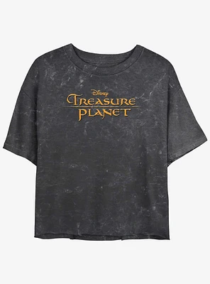 Disney Treasure Planet Logo Mineral Wash Girls Crop T-Shirt