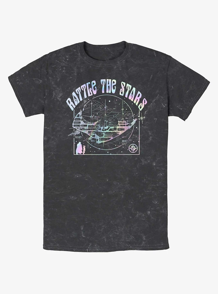 Disney Treasure Planet Rattle The Stars Argentum Ship Schematics Mineral Wash T-Shirt