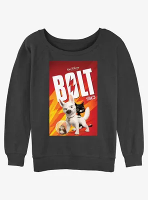 Disney Bolt Movie Poster Womens Slouchy Sweatshirt