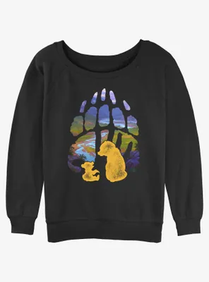 Disney Brother Bear Pawprint Womens Slouchy Sweatshirt