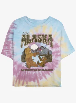 Disney Brother Bear Visit Alaska Adventure Is Calling Tie-Dye Womens Crop T-Shirt