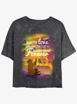 Disney Brother Bear Love Forever Mineral Wash Womens Crop T-Shirt
