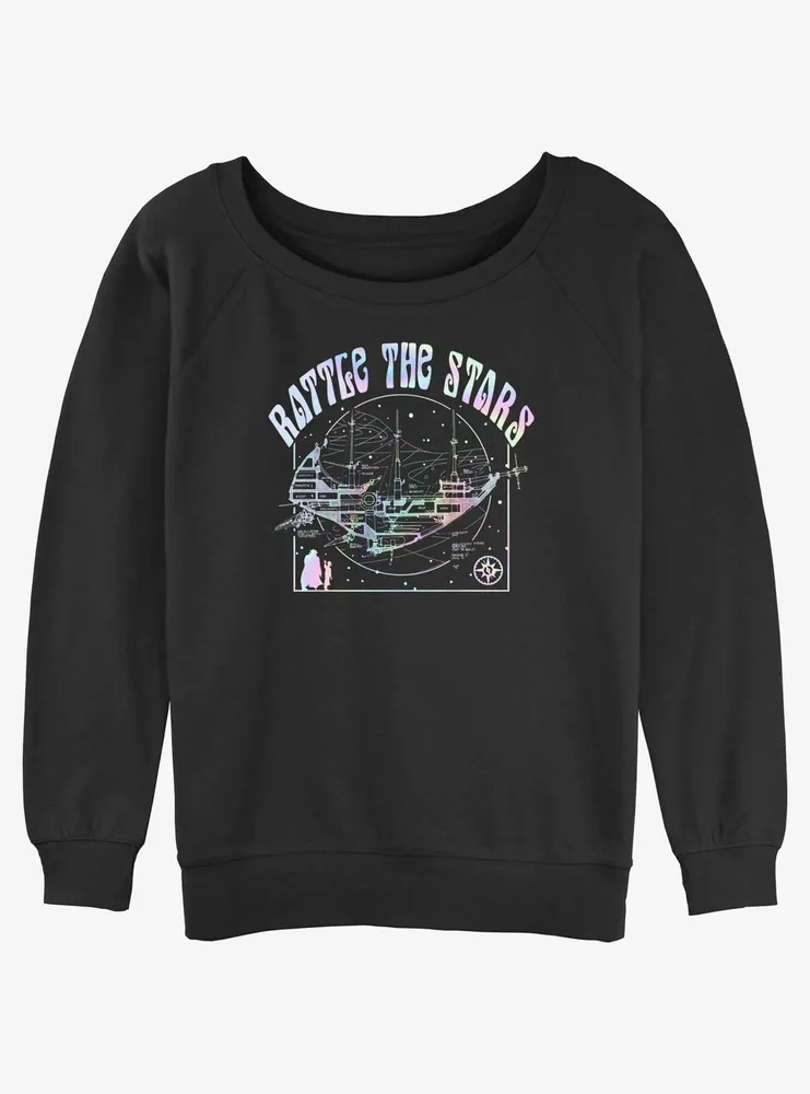 Disney Treasure Planet Rattle The Stars Argentum Ship Schematics Womens Slouchy Sweatshirt