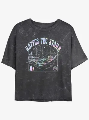 Disney Treasure Planet Rattle The Stars Argentum Ship Schematics Mineral Wash Womens Crop T-Shirt