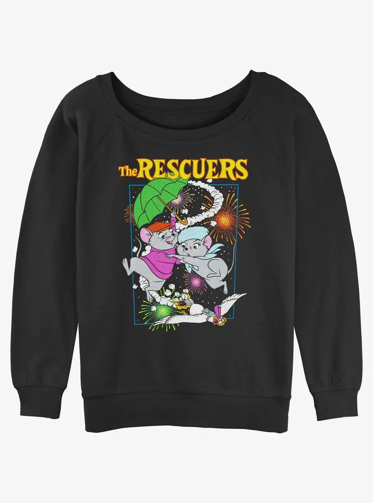 Disney The Rescuers Down Under Fireworks Womens Slouchy Sweatshirt