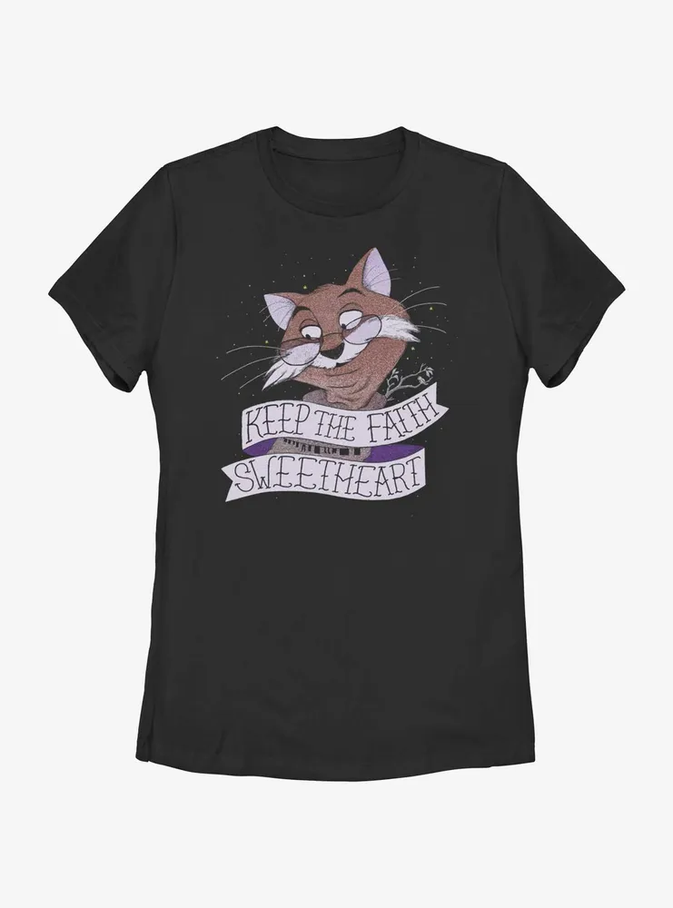 Disney The Rescuers Down Under Rufus Cat Keep Faith Sweetheart Womens T-Shirt