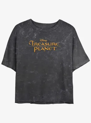 Disney Treasure Planet Logo Mineral Wash Womens Crop T-Shirt