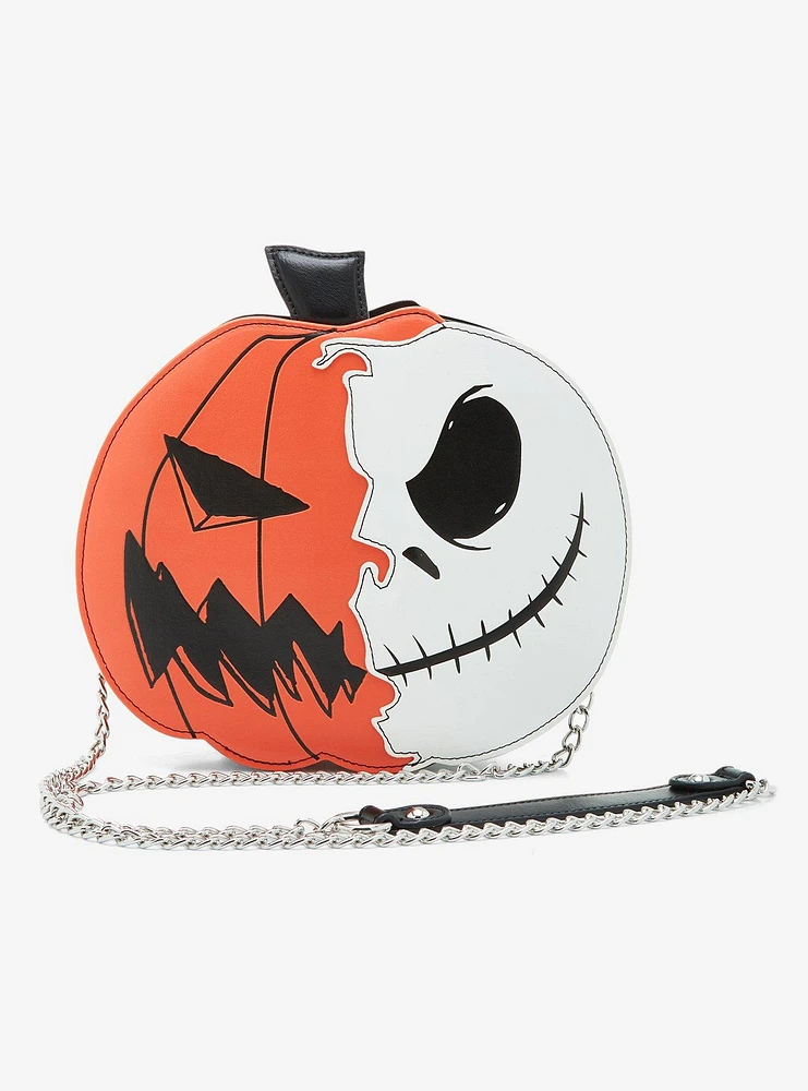 The Nightmare Before Christmas Jack Pumpkin Split Glow-In-The-Dark Crossbody Bag