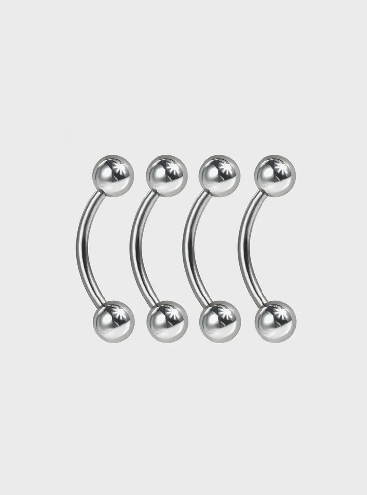 Steel Basic Silver Lip Labret 4 Pack