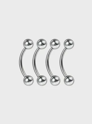 Steel Basic Silver Lip Labret 4 Pack