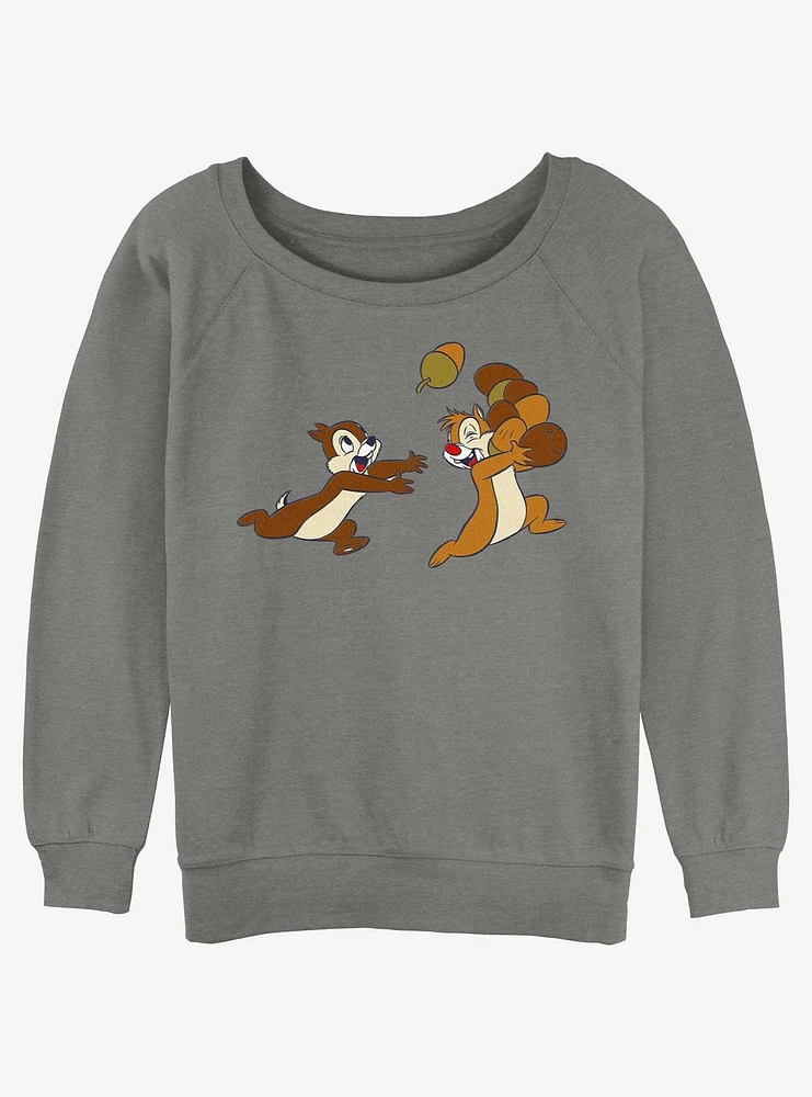 Disney Chip 'n' Dale Acorn Chase Girls Slouchy Sweatshirt