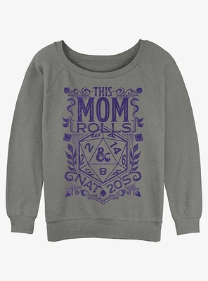 Dungeons & Dragons This Mom Rolls Nat 20's Girls Slouchy Sweatshirt
