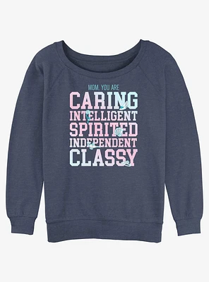 Disney Princesses Mom You Are Caring Girls Slouchy Sweatshirt