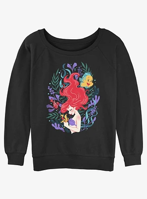 Disney The Little Mermaid Leafy Ariel Girls Slouchy Sweatshirt
